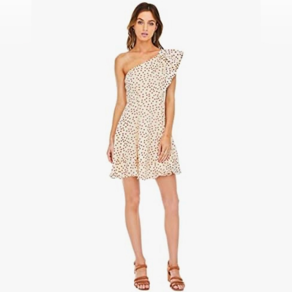 ASTR the Label Megan One Shoulder Ruffle Mini Dress EUC